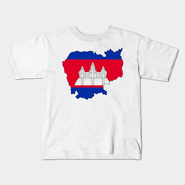 Cambodia Map Kids T-Shirt by Historia